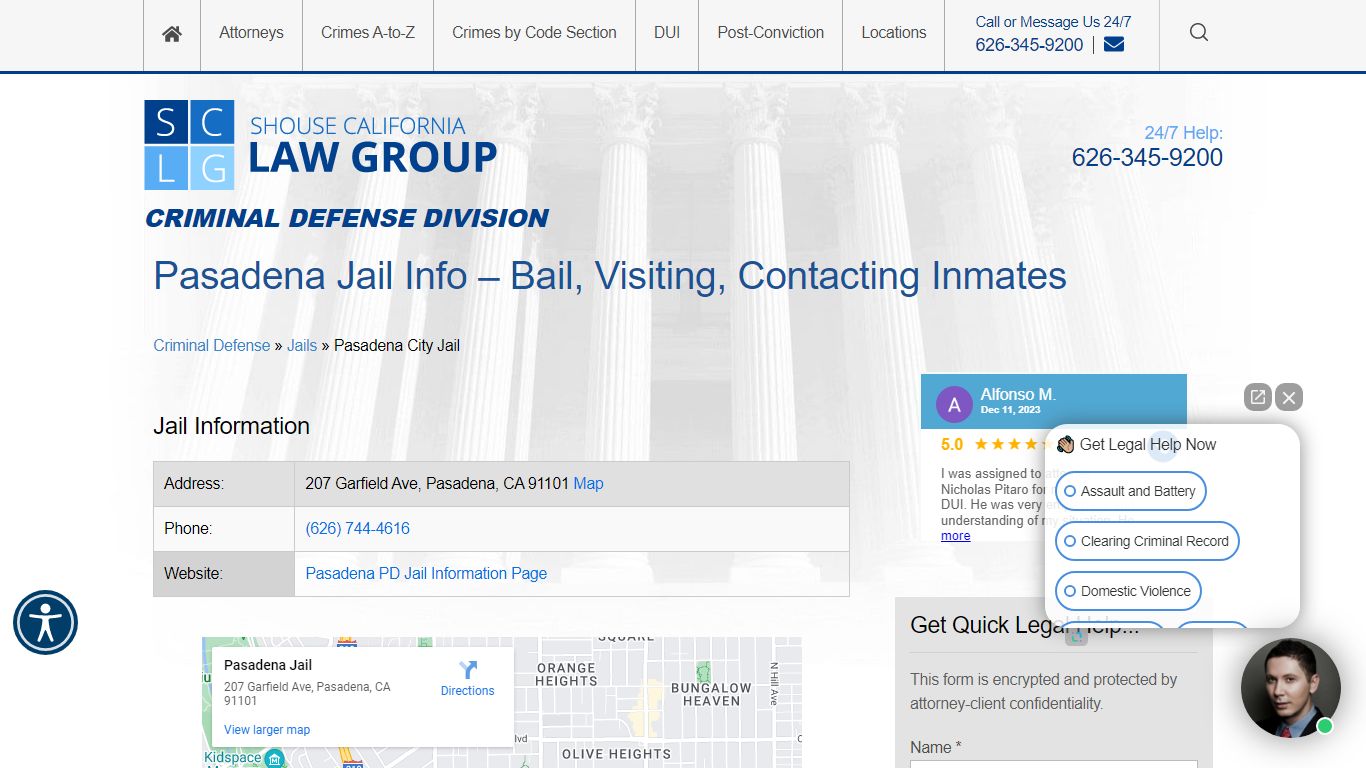Pasadena Jail Info – Bail, Visiting, Contacting Inmates